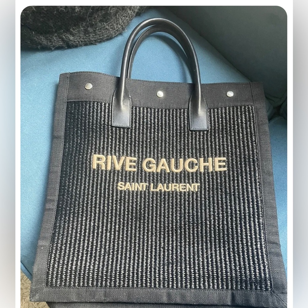 Noe RIVE GAUCHE NORTH/SOUTH TOTE BAG IN PRINTED CANVAS AND LEATHER